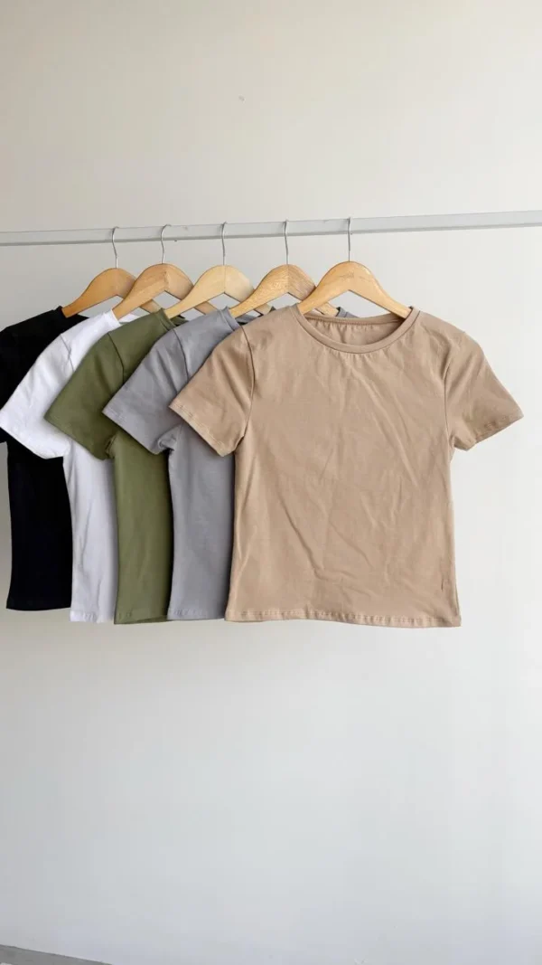Remera larga de algodon con lycra
