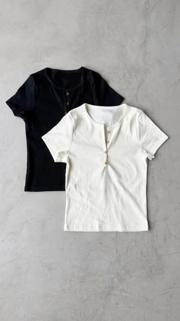 Remera Botones Manga Corta Morley Algodon